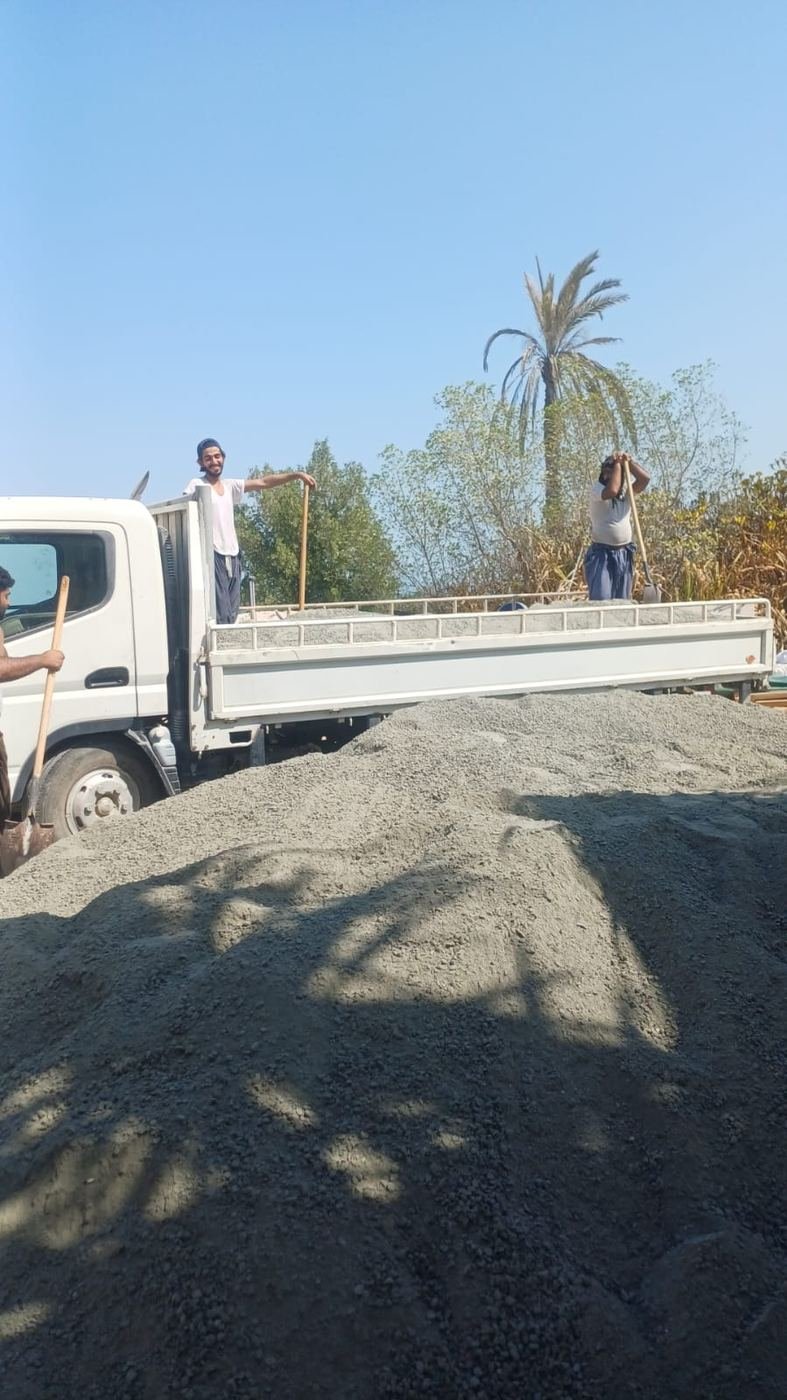 Truck delivering to site