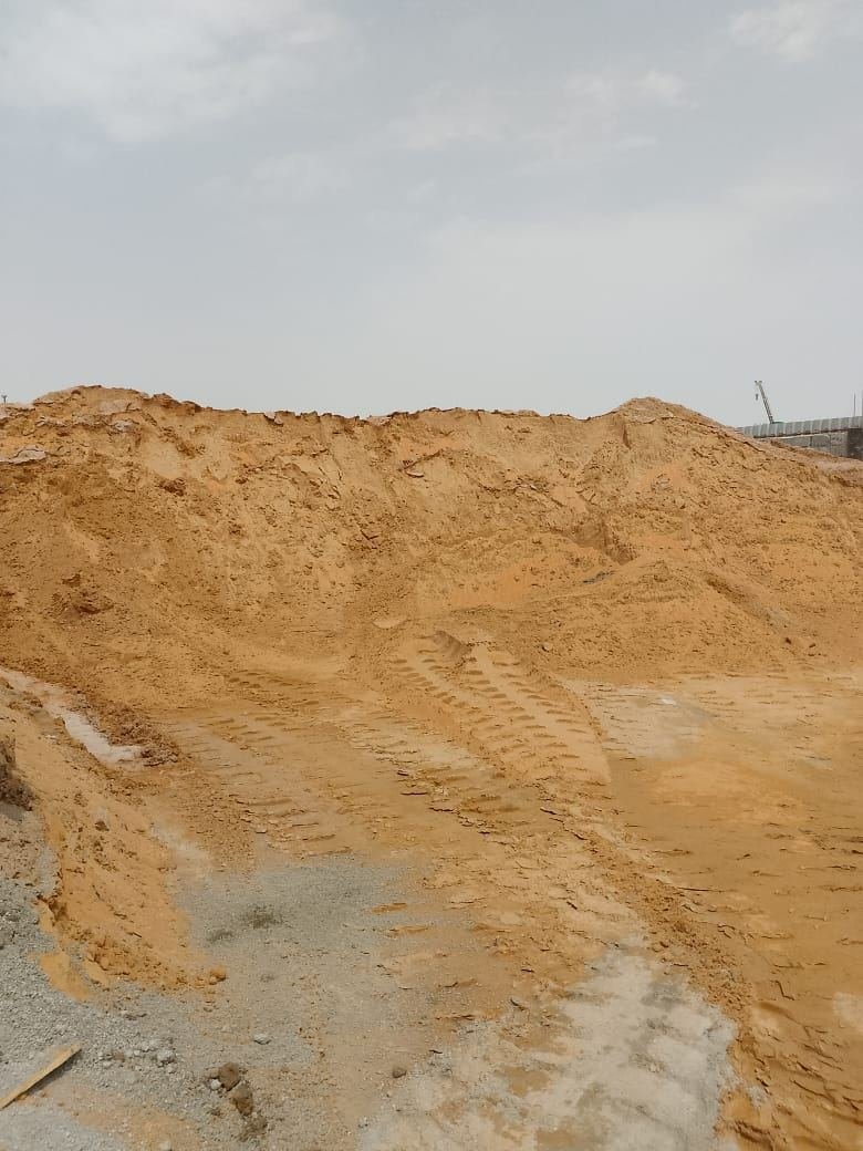 Red dune sand stockpile